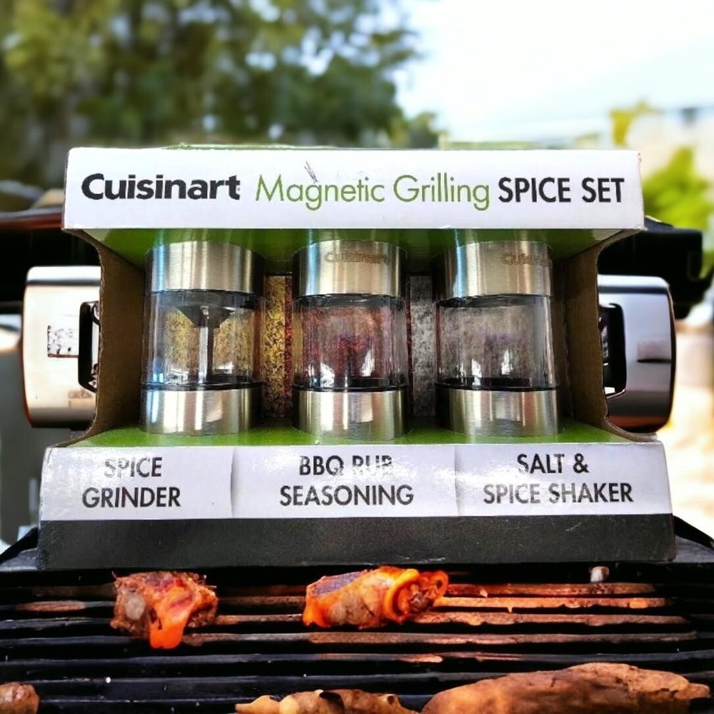 Cuisinart Magnetic Grilling Spice Set Stainless Steel Outdoor Grill CSS-33 New